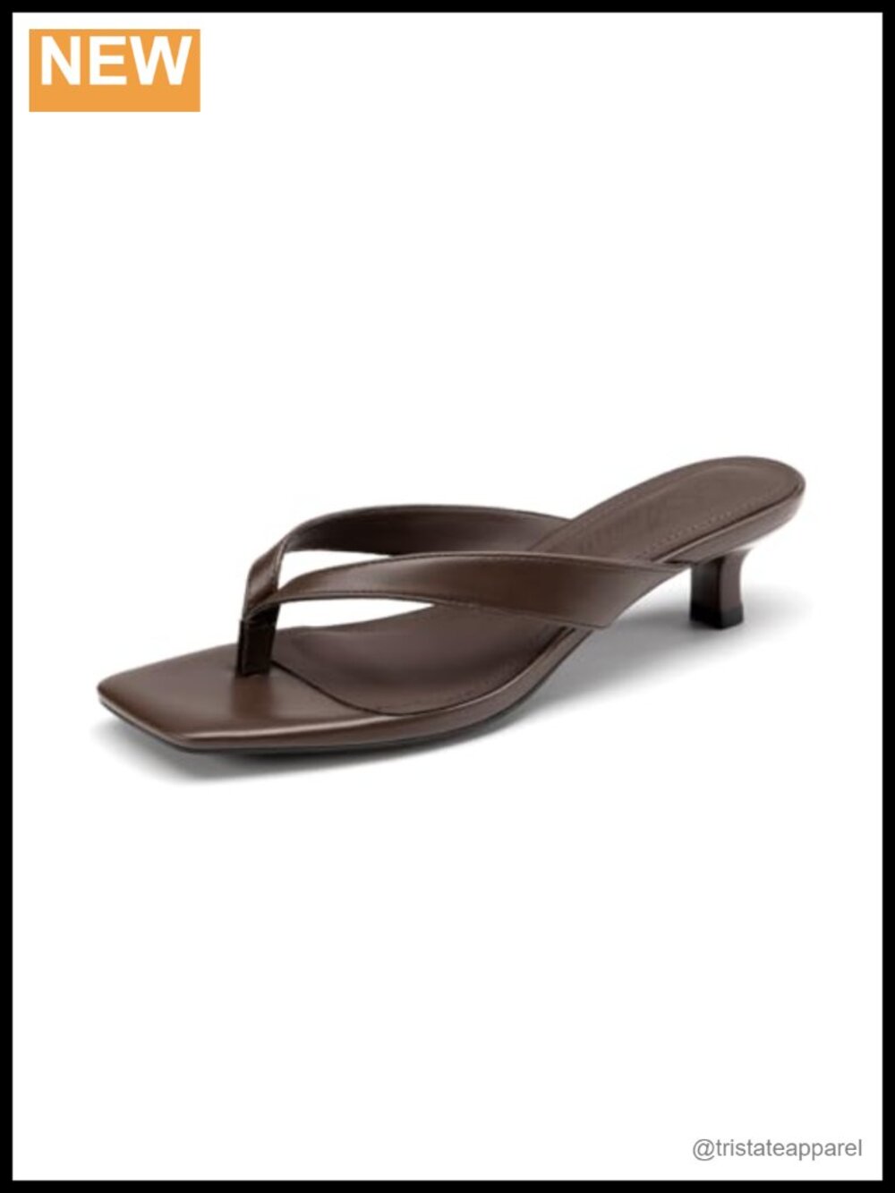 Kitten Heel Square Toe Thong Sandals Slip On Low Heel Flip Flops